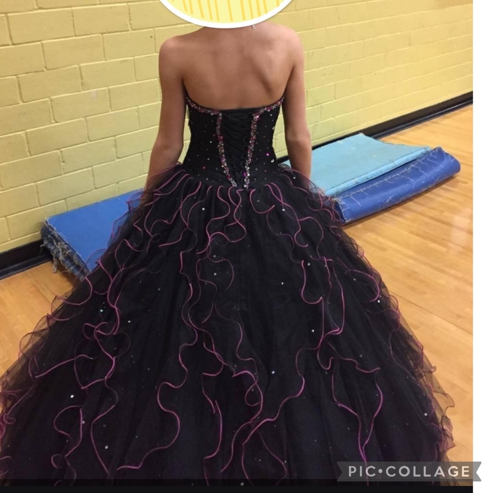 Beautiful strapless ball gown.